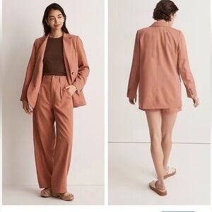 Madewell The Larsen Notched Lapel Single-Button Blazer in Dried Rose Large NWT